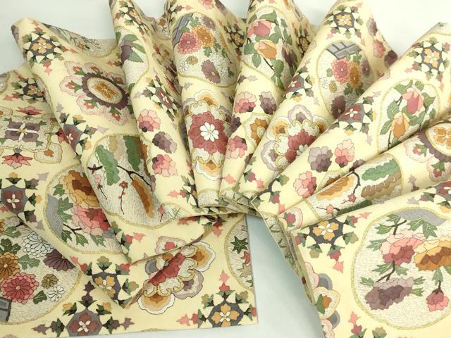 平和屋本店●極上 明綴れ 袋帯 花菱文 金糸 逸品 DZAB2879kh6