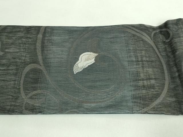 平和屋着物●極上 九寸名古屋帯 スリーシーズン帯 花唐草 金銀糸 逸品 DZAB2890kh6