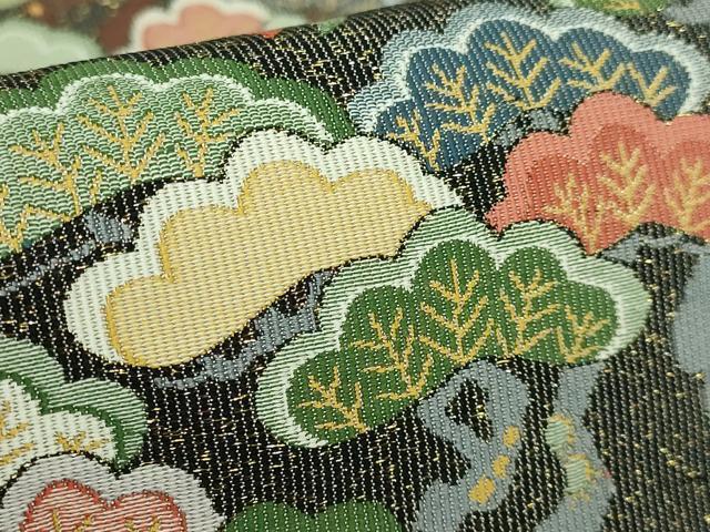 平和屋着物●極上 六通柄袋帯 飛鶴宝尽くし 松竹梅 金通し地 逸品 DZAB2895kh6