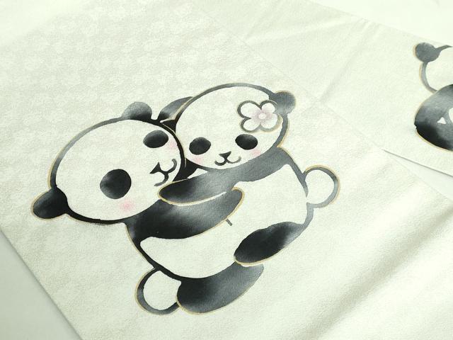 平和屋着物●極上 九寸名古屋帯 パンダ 金彩 逸品 DZAB2901kh6