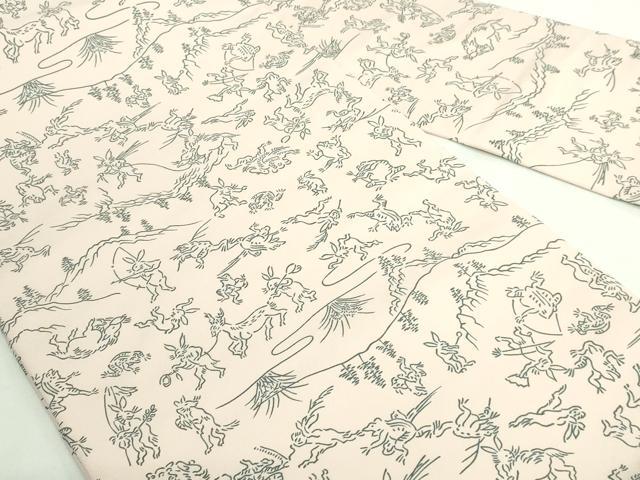 平和屋着物●極上 九寸名古屋帯 鳥獣戯画 色 逸品 未使用 DZAB2903kh6