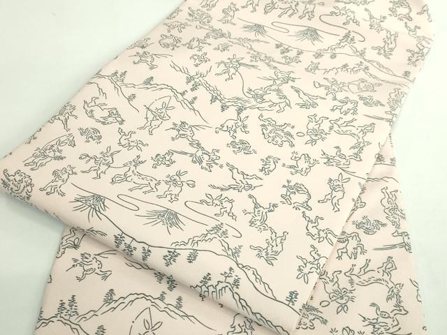 平和屋着物●極上 九寸名古屋帯 鳥獣戯画 色 逸品 未使用 DZAB2903kh6