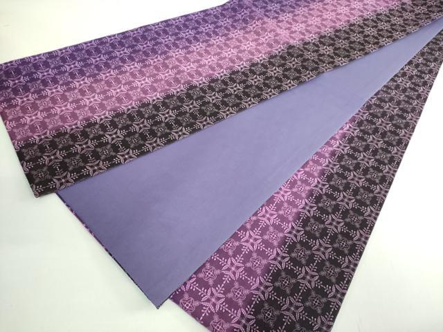 平和屋着物●極上 全通柄袋帯 オーガンジー 格子花菱文 証紙付き 逸品 DZAB2906kh6