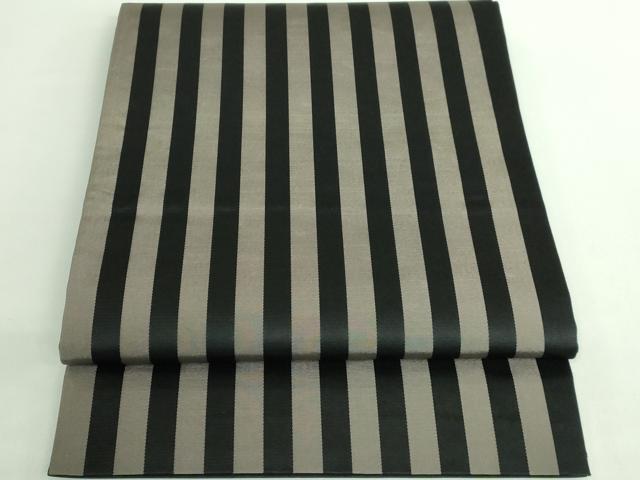 平和屋着物●極上 撫松庵 両面 全通柄袋帯 縞 黒地 逸品 DZAB2910kh6