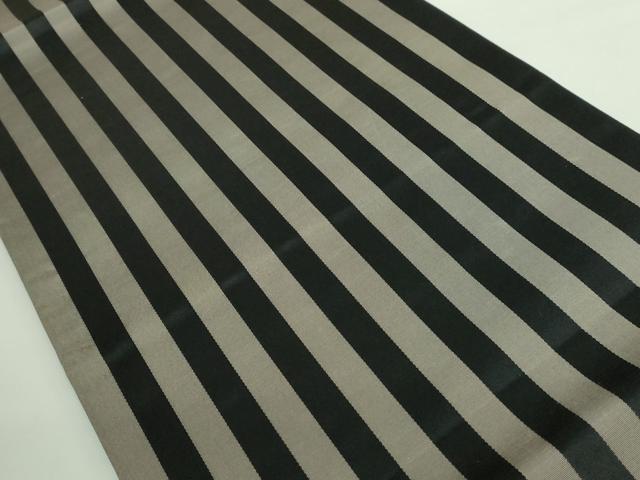 平和屋着物●極上 撫松庵 両面 全通柄袋帯 縞 黒地 逸品 DZAB2910kh6