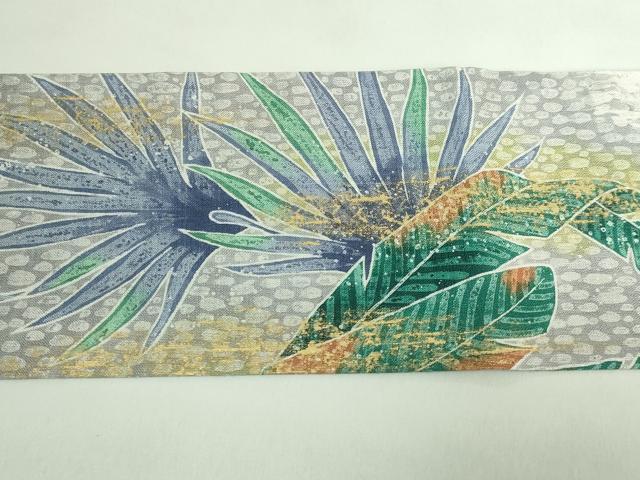 平和屋着物●極上 九寸名古屋帯 紬地 オオハシ 金彩 逸品 DZAB2912kh6