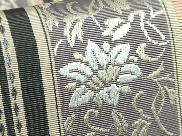 平和屋着物●極上 本場筑前博多織 八寸名古屋帯 筑前間道 福絖織物 証紙付き 逸品 DZAB2921kh6