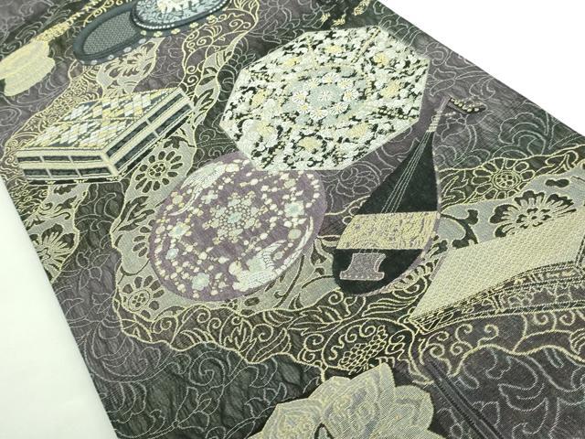 平和屋着物●極上 両面 全通柄袋帯 正倉院宝物八拾八紋様 金糸 逸品 DZAB2943kh6