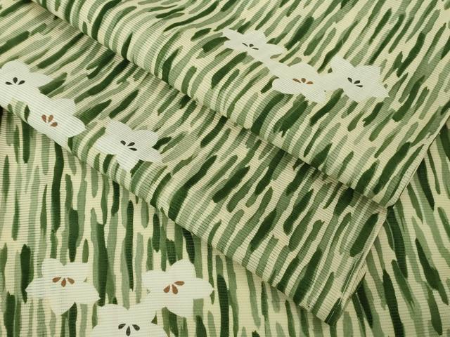 平和屋本店*極上 夏物 銀座 志ま亀 小紋 絽 舞花文 たとう紙付き 逸品 未使用 DZAB2962kh6