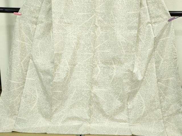 平和屋本店●極上 本場大島紬 白大島 7マルキ 切嵌花文 ロング丈 逸品 未使用 DZAB2964kh6