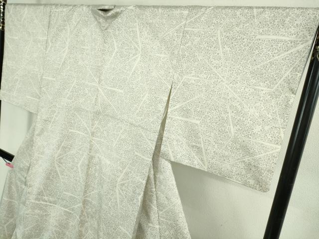 平和屋本店●極上 本場大島紬 白大島 7マルキ 切嵌花文 ロング丈 逸品 未使用 DZAB2964kh6