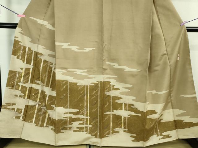 平和屋本店●極上 現代の名工 京友禅 村田道宣 石川県指定無形文化財 牛首紬 白山工房 手織り 白樺 証紙付き 逸品 DZAB2969kh6