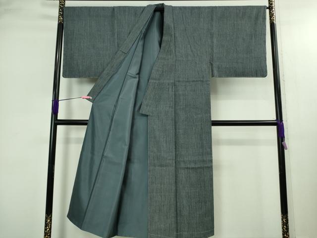 平和屋本店●極上 男性 本場結城紬 重要無形文化財 縞 三越扱い 逸品 未使用 DZAB2976kh6