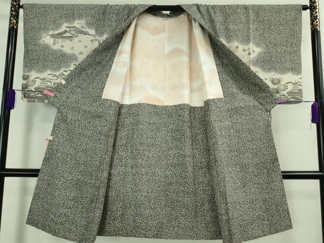 平和屋着物#極上 染織の名門 しょうざん 生紬 道中着 ロング丈 御所解文 逸品 DZAB2979kh6