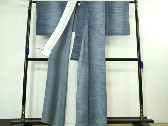 平和屋着物▽極上 小紋 単衣 お召地 花唐草地紋 間道 暈し染め さが美扱い 逸品 未使用 DZAB2990kh6
