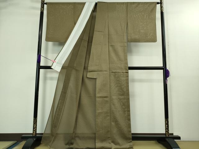 平和屋着物*極上 夏物 夏お召 紗 風通織 生壁色地 逸品 DZAB2994kh6