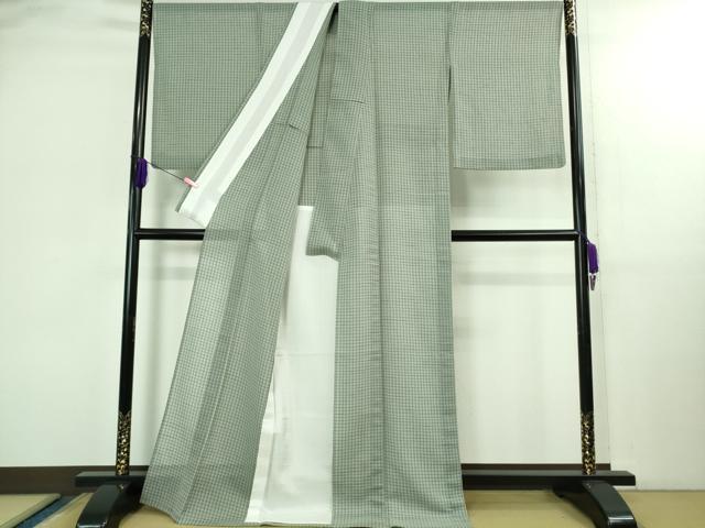 平和屋着物*極上 夏物 京の名門・菱屋六右ェ門 紬 格子 反端付き 逸品 DZAB3006kh6