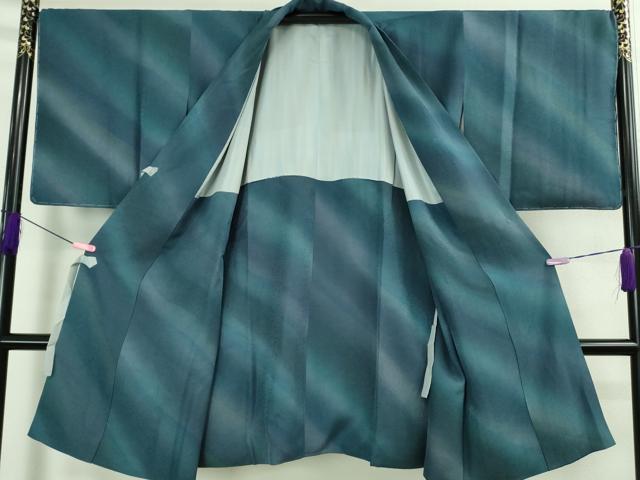 平和屋着物#極上 道中着 ロング丈 斜線文 暈し染め 逸品 未使用 DZAB3011kh6