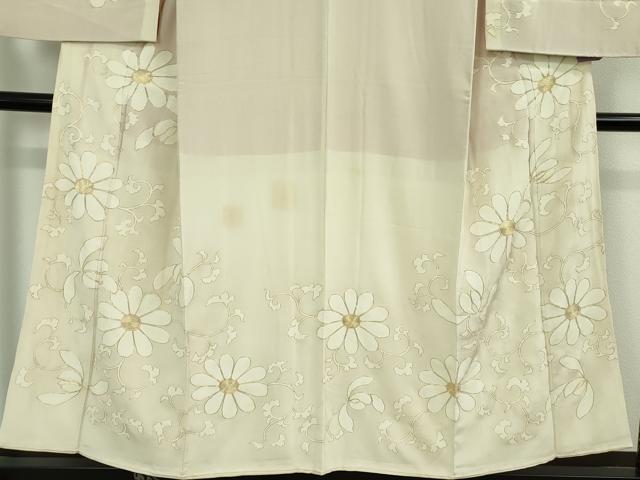 平和屋本店●極上 アンティーク 大正ロマン 訪問着 駒刺繍 花唐草文 金糸 逸品 DZAB3029kh6