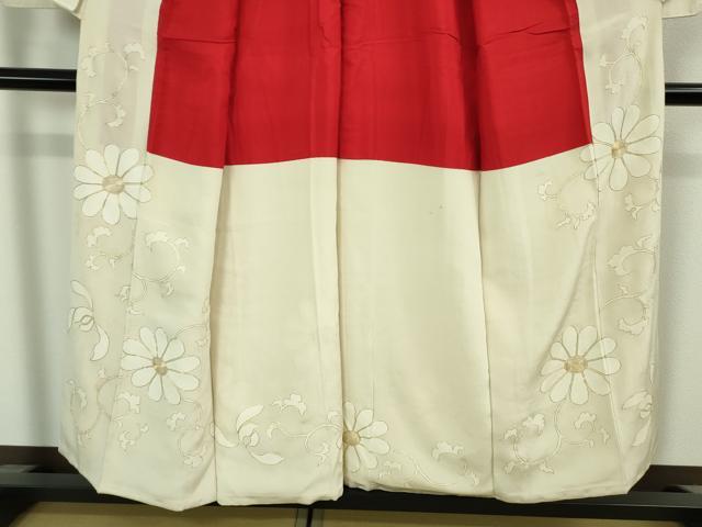 平和屋本店●極上 アンティーク 大正ロマン 訪問着 駒刺繍 花唐草文 金糸 逸品 DZAB3029kh6