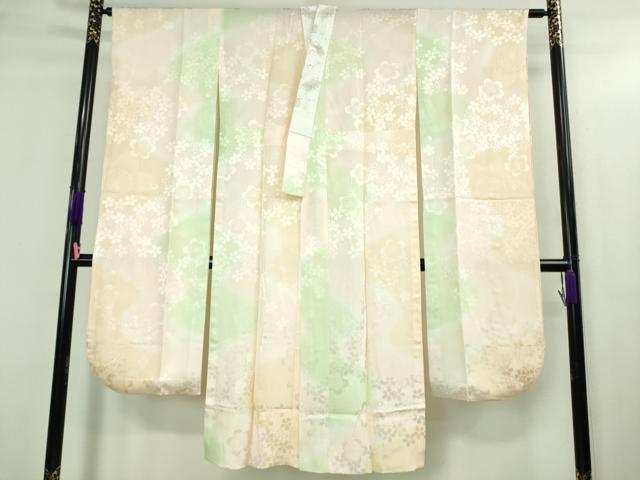 平和屋本店●極上 振袖・長襦袢(無双仕立て・半衿刺繍)セット 駒刺繍 鬘帯花文 黒紅色地 金彩 京都きもの友禅扱い 逸品 DZAB3034kh6