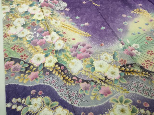平和屋着物●極上 振袖 辻が花 暈し染め 金彩 金通し地 逸品 DZAB3035kh6