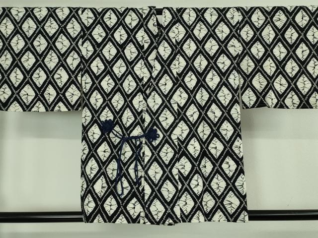 平和屋着物#極上 道中着 絞り 菱文 黒地 逸品 未使用 DZAB3054kh6