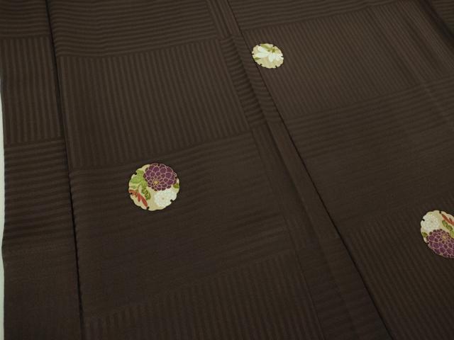 平和屋着物∞極上 長羽織 雪輪花文 烏羽色地 金彩 羽織紐付き 逸品 DZAB3064kh6