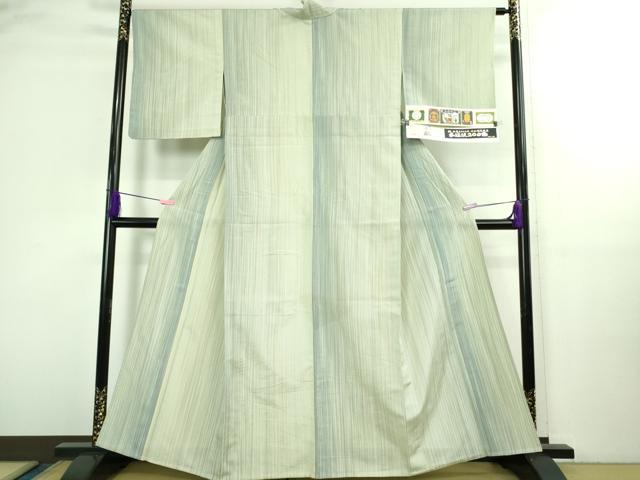 平和屋着物▽極上 本塩沢 やまだ織 200色 単衣 大坪シズイ作 証紙付き 逸品 DZAB3068kh6