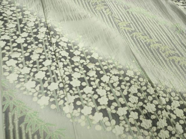 平和屋本店●極上 十日町 名門 滝泰謹製 中国三大刺繍 相良刺繍 訪問着 おぼろ染め 襲絞り 笹梅文 暈し染め 銀糸 逸品 DZAB3075kh6