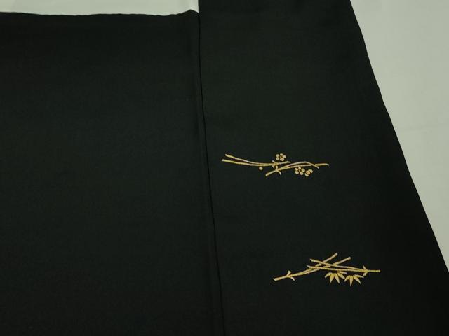 平和屋本店●極上 訪問着 総刺繍 宝尽くし 黒地 金糸 逸品 DZAB3077kh6