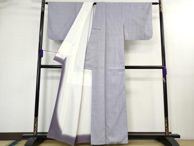平和屋本店●極上 本場結城紬 重要無形文化財 奥順謹製 色無地 半色 証紙付き 逸品 DZAB3095kh6