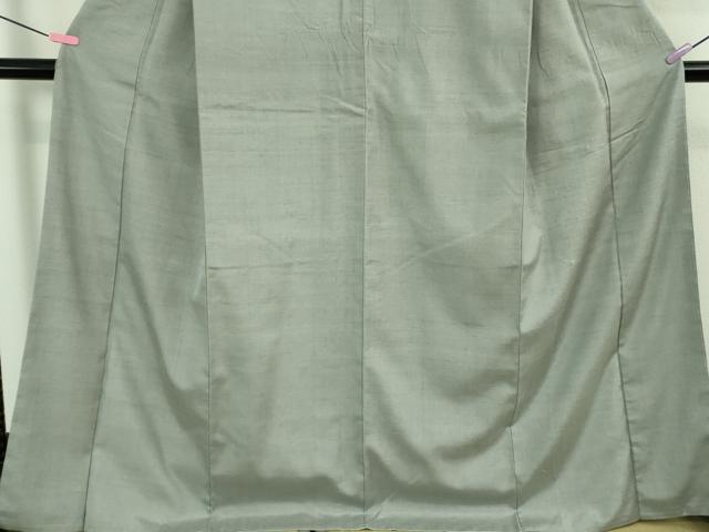 平和屋本店●極上 真綿結城紬 色無地 灰青色 織元おだや謹製 証紙付き 逸品 DZAB3098kh6