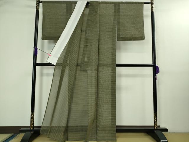 平和屋本店*極上 夏物 白たか上布 置賜紬 小松紀夫作 格子 証紙付き 逸品 DZAB3100kh6