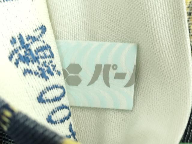 平和屋着物●極上 六通柄袋帯 格子 2400織 藍染 逸品 DZAB3107kh6