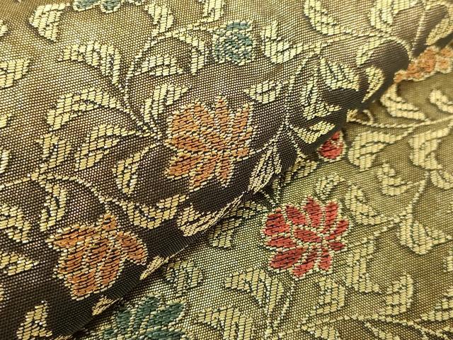 平和屋着物●極上 紋屋井関 御寮織 両面 六通柄袋帯 花唐草 金糸 逸品 DZAB3108kh6