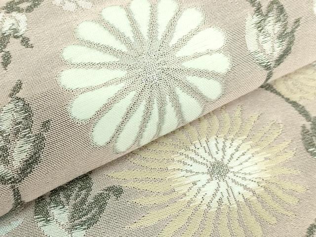 平和屋着物●極上 西陣 藤林幹央 六通柄袋帯 スリーシーズン帯 花唐草 銀糸 逸品 DZAB3116kh6