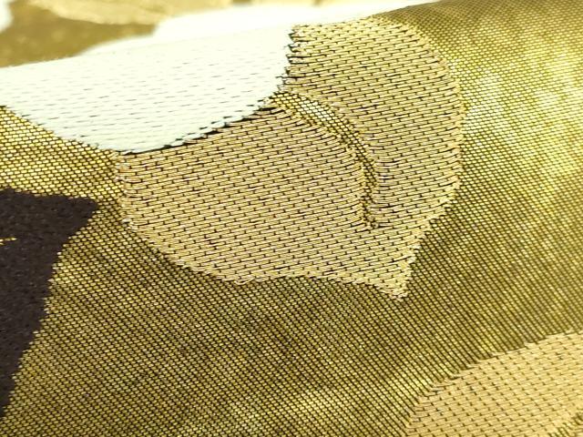 平和屋着物●極上 西陣 河合美術織物謹製 六通柄袋帯 唐織 豊明錦 椿 金糸 逸品 DZAB3118kh6