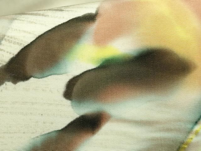 平和屋着物●極上 虹色創家 本郷大田子 塩瀬 九寸名古屋帯 抽象文様 逸品 DZAB3123kh6