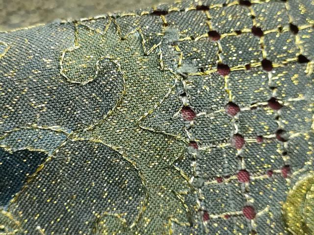 平和屋本店●極上 中国三大刺繍 スワトウ刺繍 汕頭刺繍 総刺繍 全通柄袋帯 正倉院花文 金糸 逸品 DZAB3139kh6