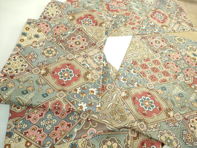 平和屋本店●極上 中国三大刺繍 相良刺繍 200万粒 総詰 袋帯 格天井花文 金糸 逸品 DZAB3140kh6