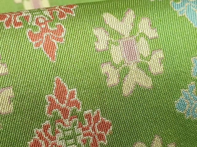 平和屋着物●極上 龍村美術織物 九寸開き名古屋帯 天平双華文 証紙付き 逸品 未使用 DZAB3148kh6