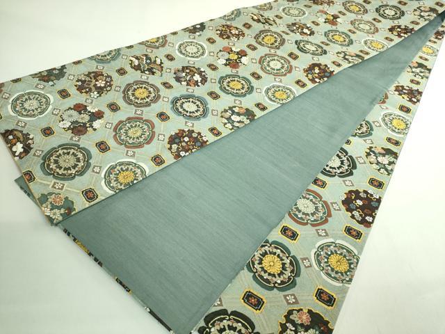 平和屋本店●極上 明綴れ 全通柄袋帯 格天井雪輪花文 金糸 逸品 DZAB3150kh6