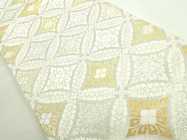 平和屋着物●極上 六通柄袋帯 唐織 貝紫 小石丸 花菱文 金銀糸 逸品 DZAB3151kh6