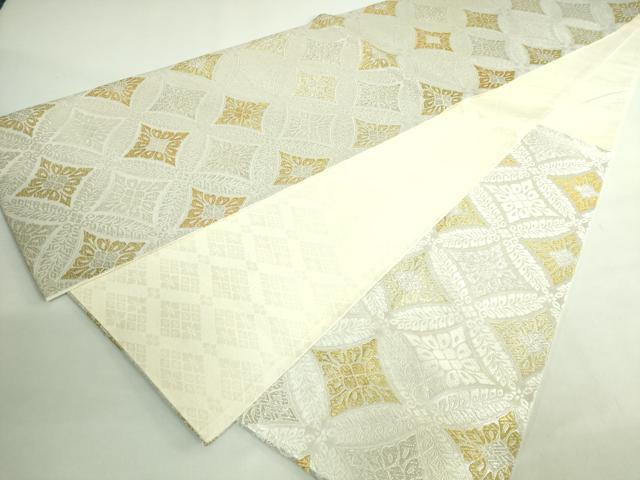 平和屋着物●極上 六通柄袋帯 唐織 貝紫 小石丸 花菱文 金銀糸 逸品 DZAB3151kh6