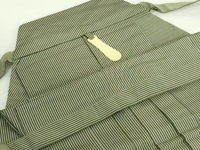 平和屋着物●極上 男性 馬乗り袴 縞 反端付き 逸品 DZAB3191 kh6