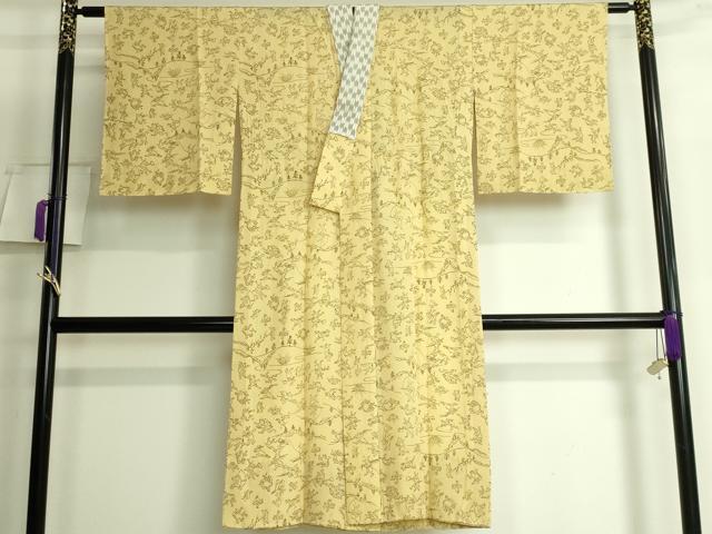 平和屋着物●上質な長襦袢 無双仕立て 鳥獣戯画 蒸栗色地 逸品 DZAB3195kh6