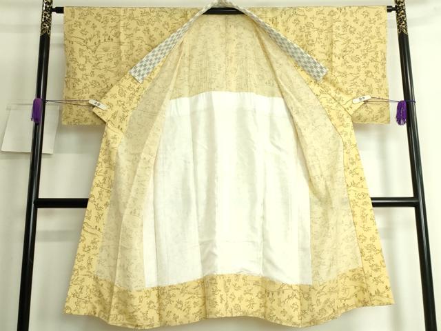 平和屋着物●上質な長襦袢 無双仕立て 鳥獣戯画 蒸栗色地 逸品 DZAB3195kh6