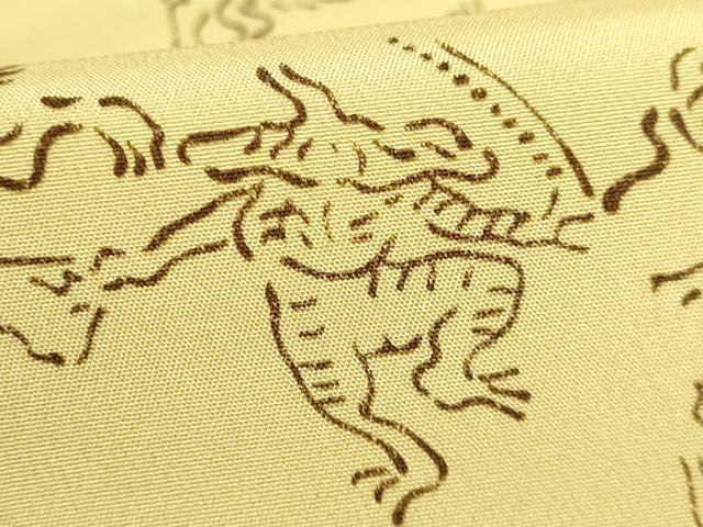 平和屋着物●上質な長襦袢 無双仕立て 鳥獣戯画 蒸栗色地 逸品 DZAB3195kh6