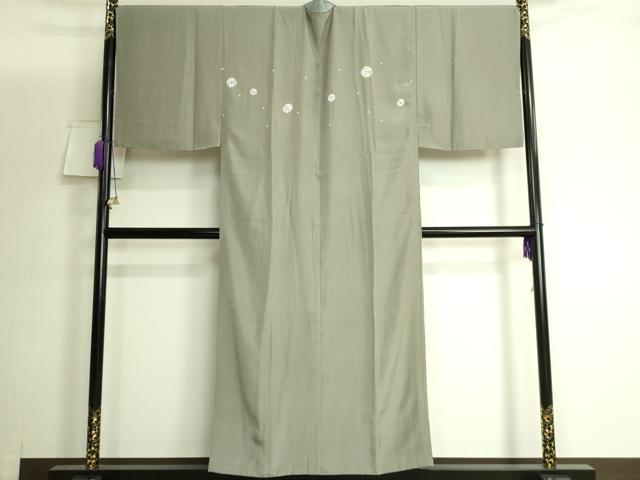 平和屋着物●極上 男性 長襦袢 無双仕立て 絞り 利休鼠色地 銀座越後屋扱い 逸品 DZAB3197kh6